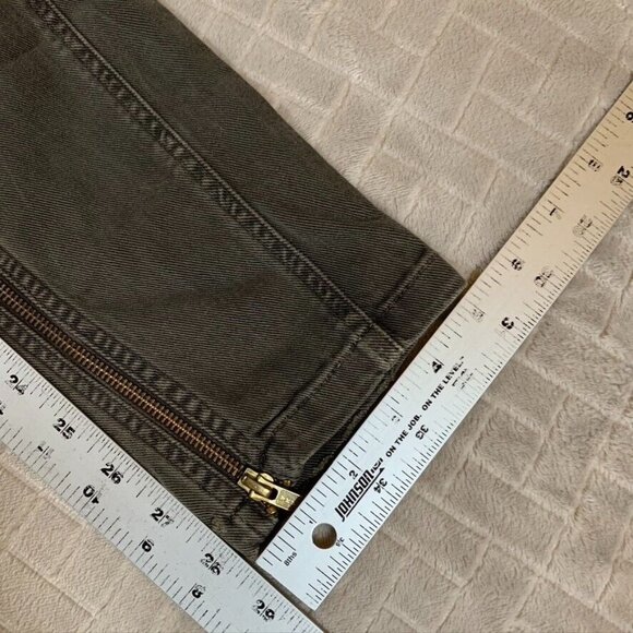 Closed Womens 27 Denim Jeans Army Olive Green Moto Skinny Zip Ankle Low Rise - Picture 7 of 10